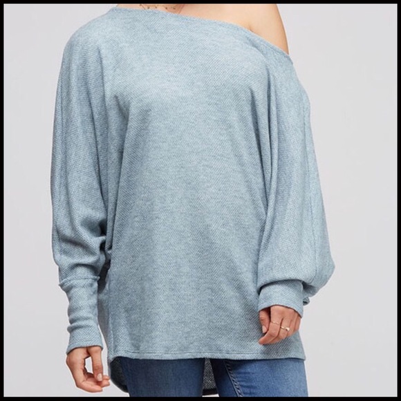 Dolman Sleeve Off-the-Shoulder Top - Picture 2 of 5